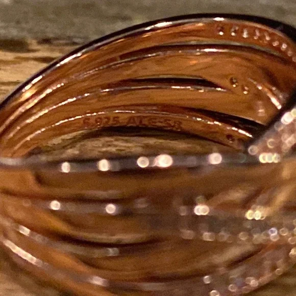 New Pandora Sparkling & Polished Lines ring 925-14k rose gold, CZs 2 sizes - Picture 8 of 10